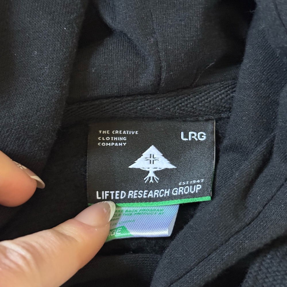 LRG Black Crewneck Hoodie with White Logo - Picture 3 of 8